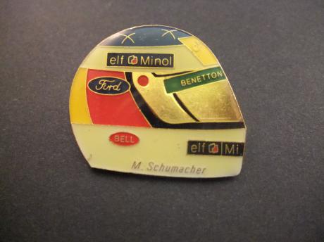 Formule 1 valhem Michael Schumacher diverse sponsors, Benneton,Elf-Minol, Bell, Ford
